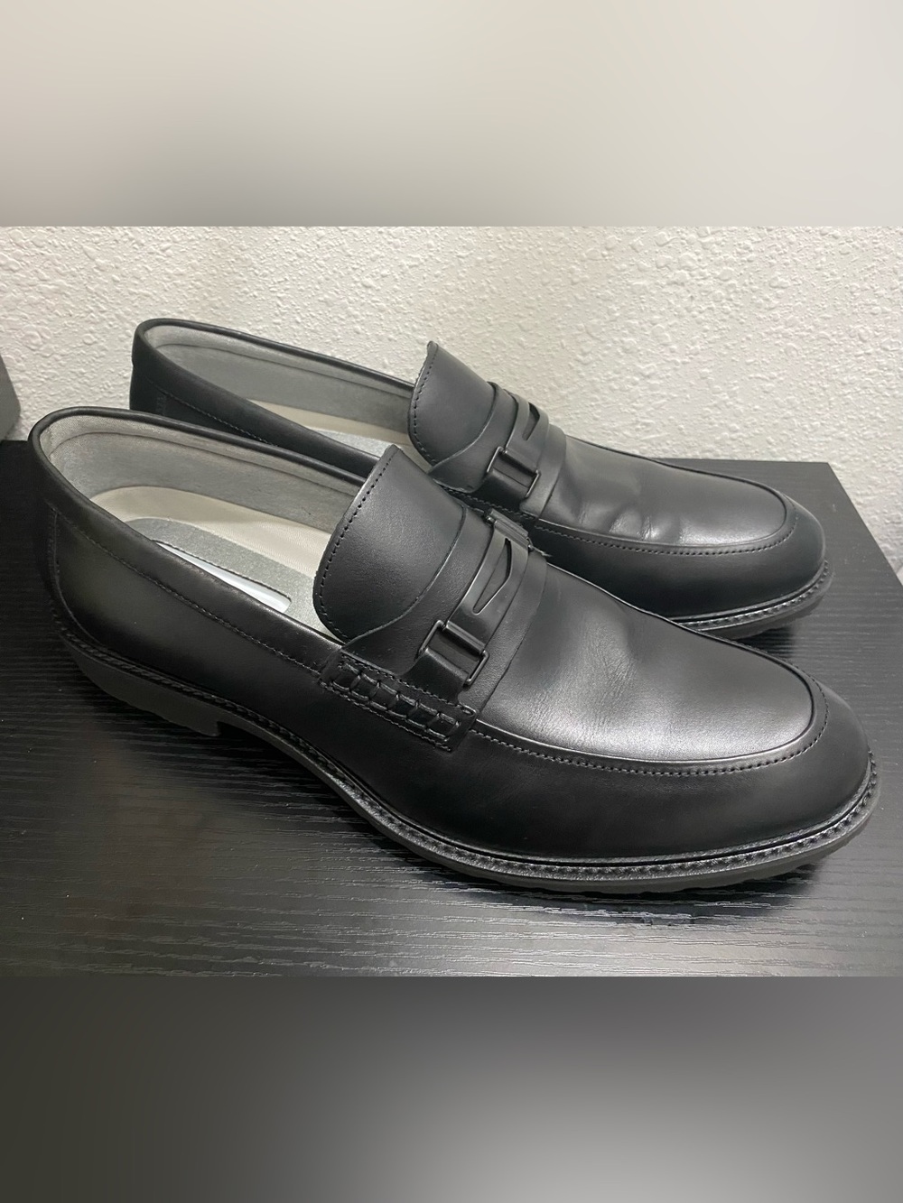 Kenneth Cole Awearness ChillFlex Black Leather Slip On Bit Loafers Men’s 12